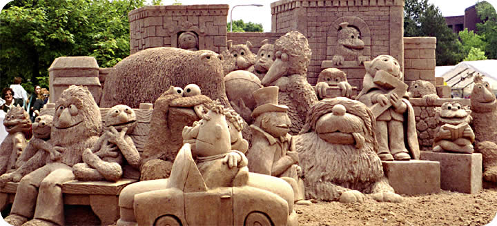 Muppets sand sculpture